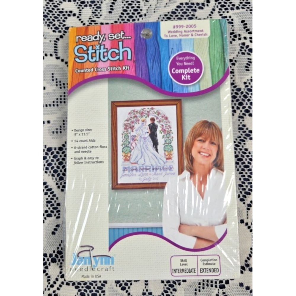 Janlynn Counted Cross Stitch Complete Kit To Love, Honor & Cherish Sealed NOS
